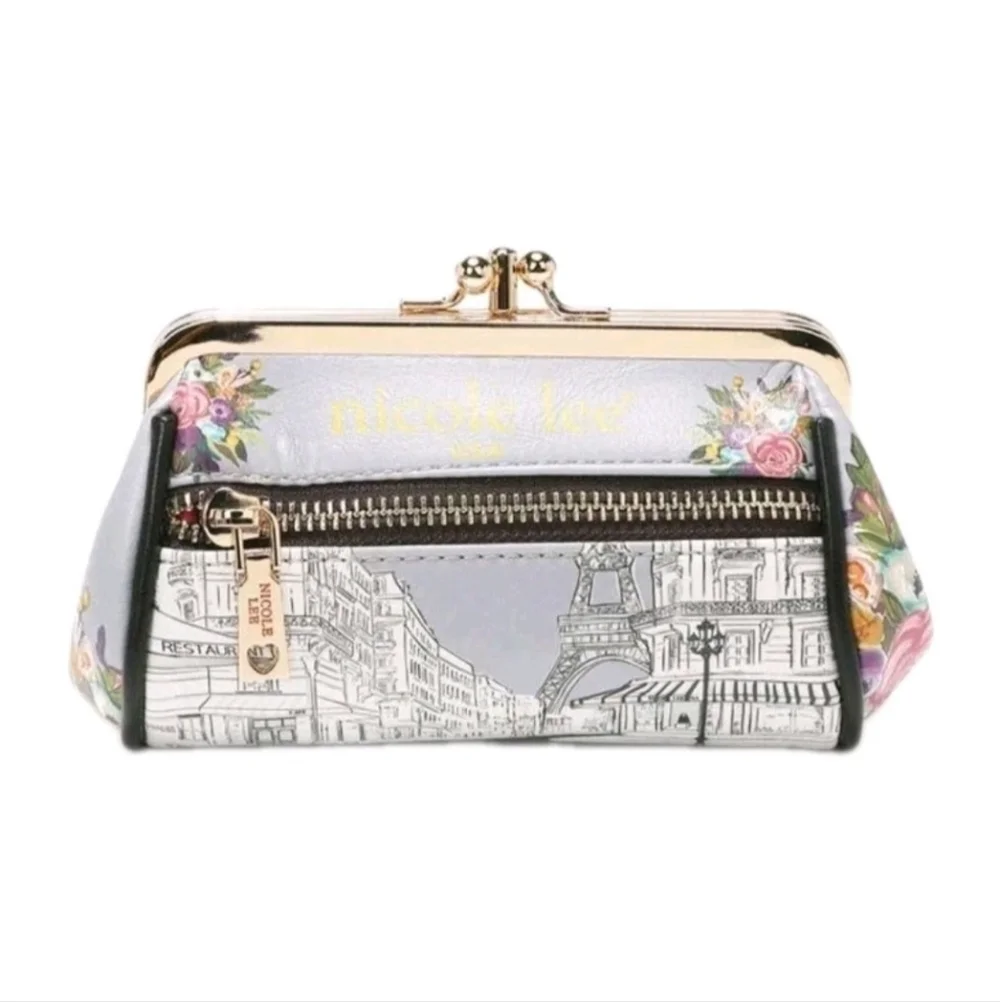 Nicole Lee Kiss Lock Coin Purse Wristlet Wallet NWT - Picture 3 of 9